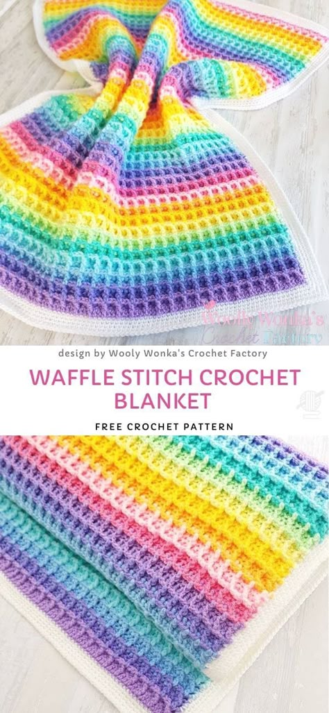 Waffle Stitch Crochet Projects - Free Patterns - Pattern Center Delicate Crochet Baby Blanket, Waffle Stitch Blanket, Pastel Crochet, Stitch Blanket, Waffle Blanket, Crocheted Blanket, Crochet Blanket Designs, Waffle Stitch, Crochet Baby Blankets