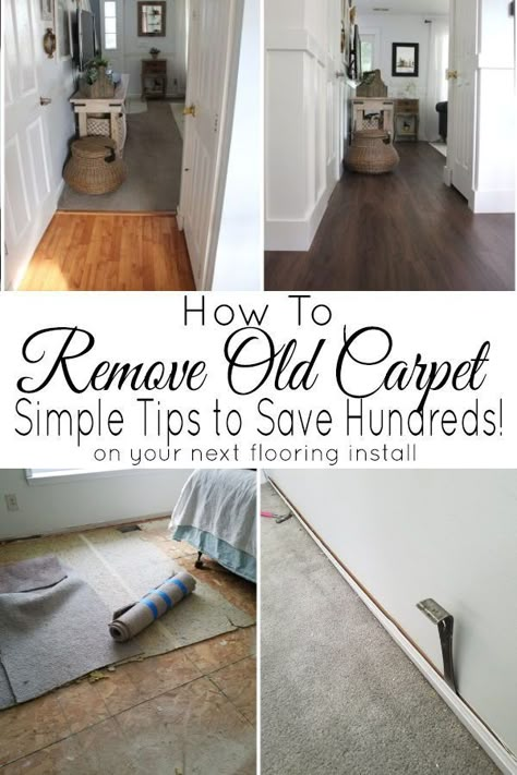 Even with "free installation", companies will sometimes charge to remove old flooring. So removing it yourself can save hundreds! How to remove carpets the right way, easy to follow, step by step. #flooring #remodeling #carpet #hardwoods Carpet Removal, Decoration On A Budget, Remove Carpet, Removing Carpet, Cleaning Painted Walls, Small Space Ideas, Flooring Installation, Old Carpet, Glass Cooktop