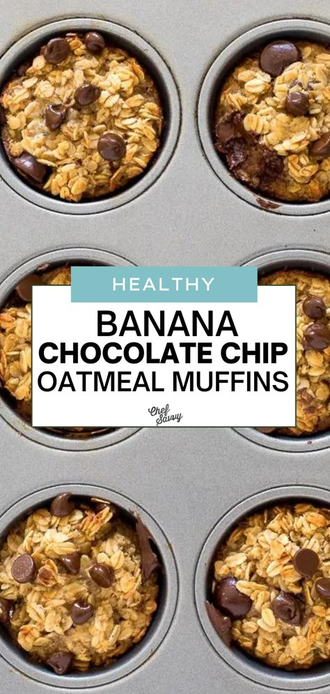 Healthy Banana Oat Chocolate Chip Muffins, Mini Banana Chocolate Chip Muffins Healthy, Banana Chocolate Chip Muffins Oatmeal, Healthy Banana Chocolate Chip Muffins Oats, Healthy Dark Chocolate Chip Muffins, Gf Banana Oatmeal Muffins, Banana Chocolate Chip Baked Oatmeal, Healthy Banana Oat Recipes, Oats Muffin Recipe