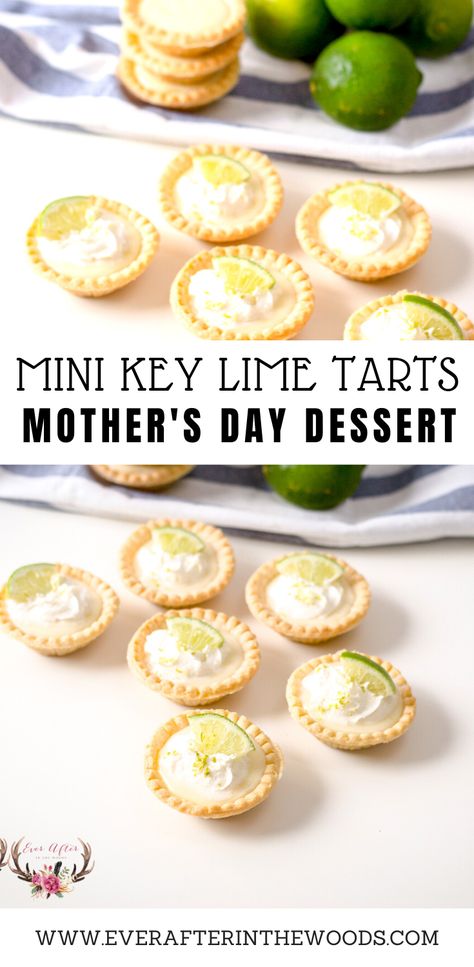 Delicious and adorable key lime pie mini pie or tart desserts. #mothersday #lime #tart #pie #bitesize Key Lime Pie Tartlets, Key Lime Pie Tarts, Key Lime Pie Mini Dessert Cups, Mini Keylime Pie Recipe, Lime Tarts Mini, Mini Key Lime Pie Bites, Key Lime Tarts Mini, Mini Key Lime Pie Recipe, Auction Desserts