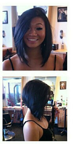 Inverted Bob Long, Bob Long Bangs, Aline Bob, Angled Bob, Bangs Short, Inverted Bob, Long Bangs, Hair Color And Cut, Hair Envy