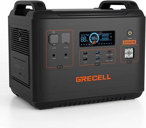 2000W Portable Power Station 1997Wh GRECELL Outdoor Solar Generator with 2000W(4000W Peak) 6 AC Outlets, Fast Charging Emergency Power Backup Battery UPS for Home Outage RV/Van Road Trip Camping Solar Powered Generator, Ups Power Supply, Road Trip Camping, Rv Solar, Portable Power Station, Emergency Power, Power Generator, Solar Generator, Solar Charging