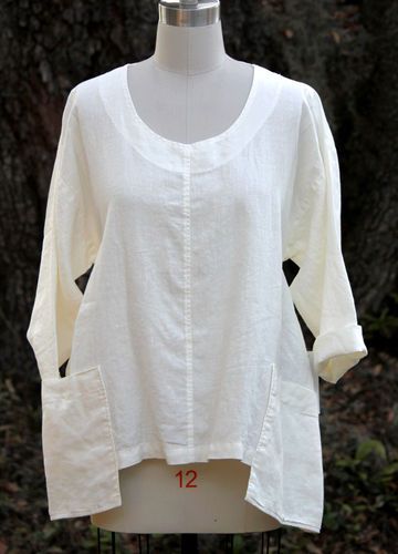 Mosaic USA 2370 Flax Linen Lagenlook 2 Drop Pocket Tunic Top XL 1x 2X Ivory | eBay Sewing Designs, Lagenlook Style, Pocket Tunic, Period Outfit, Cotton Clothes, Linen Clothing, Sewing Design, Linen Clothes, Sewing Clothes