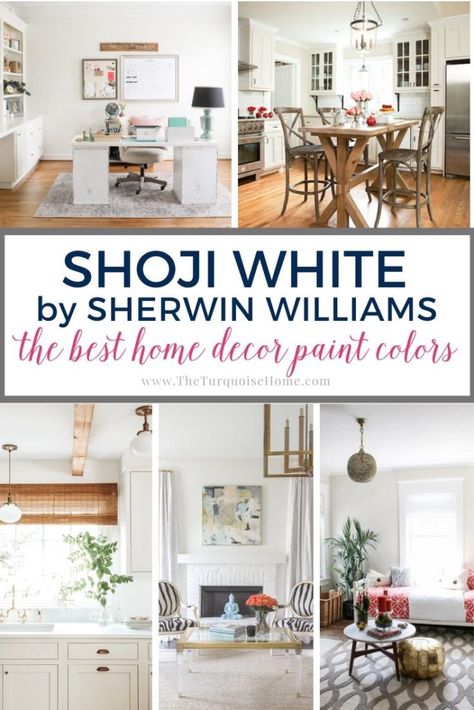 Shoji White by Sherwin Williams | The Best Home Decor Paint Colors Shoji White Sherwin Williams Living Rooms, Shoji White Paint Palette, Shoji White Sherwin Williams Kitchen, Shoji White Sherwin Williams Bathroom, White Duck Vs Shoji White, Shoji White Interior Walls, Shoji Sherwin Williams, Sherwin Williams Shoji White Walls, Shoji White Living Room