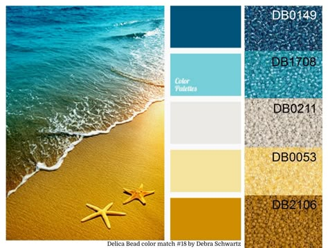 Miyuki Delica Color Palette, Seed Bead Color Combinations, Bead Color Combinations, Colours Pantone, Beach Color Palettes, Deep Autumn Color Palette, Color Palette Yellow, Nautical Bathrooms, Beach Color