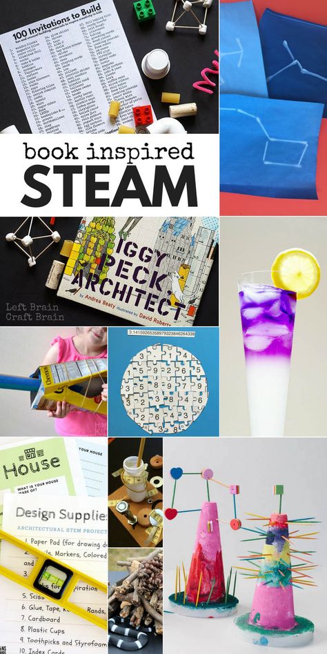 Kids have more fun when you combine favorite books with science, technology, engineering, art, & math with these Book Inspired STEAM Activities for Kids. What Do You Do With An Idea Activities, Stem Literacy Activities Elementary, Language Arts Stem Activities, Ela Stem Activities Elementary, Books With Activities, Makers Space Ideas, Steam Literacy Activities, Steam Camp Ideas, Steam Projects For Kids