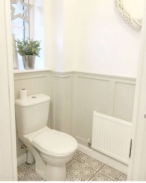 LISA🌿 on Instagram: "Trying so hard to finish my essay but I can't find the words so I've resorted to cleaning the loo 🤣 #procrastination #toilet #cloakroom #lauraashleyhome #lauraashley #panelling #farrowandball" Small Toilet Decor, Small Bathroom Styles, Small Toilet Design, Small Downstairs Toilet, Cloakroom Toilet, Toilet Room Decor, Bathroom Paneling, Small Toilet Room, Downstairs Loo