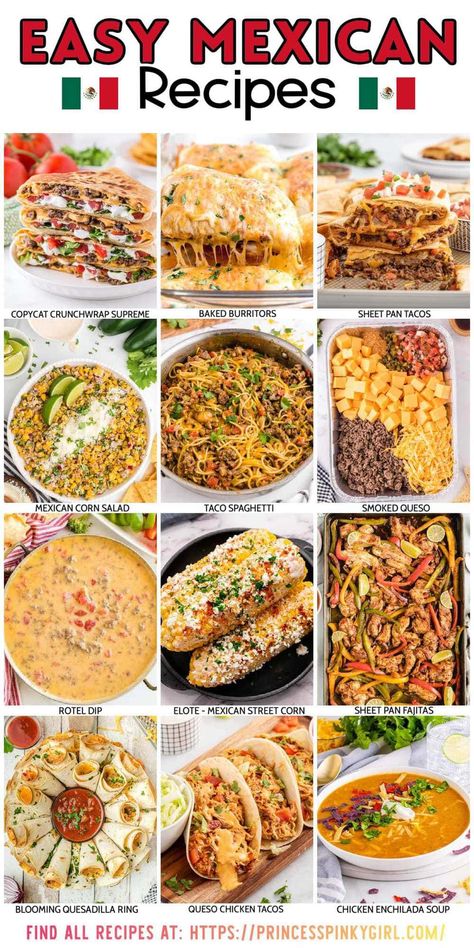 25 Easy Mexican Recipes Easy Delicious Mexican Dinners, Easy Mexican Food Recipes For A Crowd, Mexican Recipes For Potluck, Mexican Noodles Recipes, Mexican Get Together, Latin Food Recipes Mexico, Mexican Food Easy Dinners, Mexican Potluck Dishes For Work, Mexican Recipes For Two