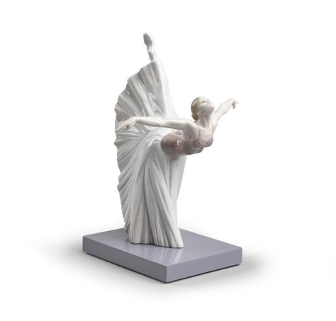 Issue Year: 2009 Sculptor: Javier Molina Size: 28x18 cm Base included  Giselle is one of the top roles of romantic ballet. This beautiful creation, full of grace and balance, is inspired by a role that every ballerina in the world dreams of playing. A glossy porcelain piece, decorated with soft pastel colours, ideal as a decoration, as part of a collection or as a gift to a lover of dance.  #lladro #romantic #ballet #beautiful #dancer #ballerina #porcelain #collectibles #decoration #art Arabesque Ballet, Classic Dance, Lladro Porcelain, Lladro Figurines, Soft Sculpture, Arabesque, Art Objects, Soft Pastel, Dancer