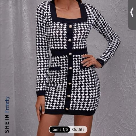 Houndstooth sweater outfit