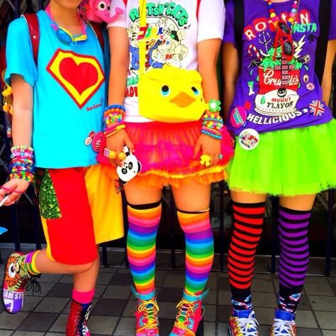 Acidwave Outfit, Scene Rainbow, Scene Kid Outfits, Decora Harajuku, Decora Fashion, Kandi Kid, Kid Outfits, Scene Outfits, Rainbow Outfit