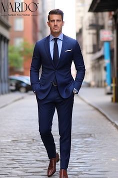 Navy Blue Suit Men, Navy 3 Piece Suit, Elegant Prints, 50 Blouse Designs, Formal Wedding Dress, Formal Dresses For Men, Unique Wardrobe, Blazer Outfits Men, Dresses For Men