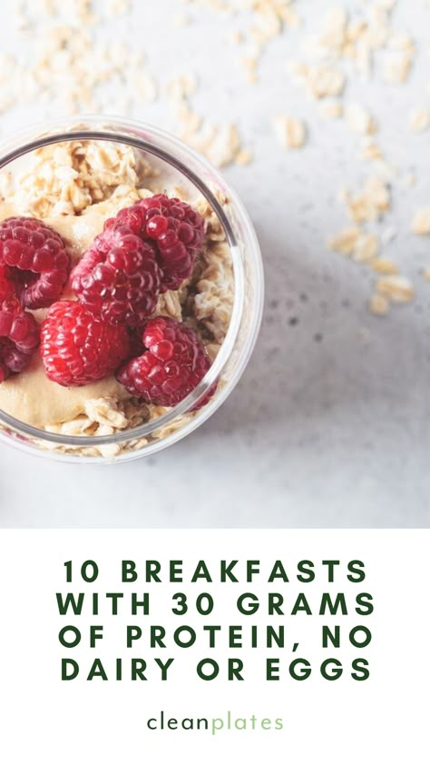 These hearty, healthy breakfasts will fuel you for your busy day, no eggs or dairy in sight. Egg Dairy Gluten Free Breakfast, Paleo Breakfast Without Eggs, No Dairy Or Egg Breakfast, High Protein Egg Free Dairy Free Breakfast, Healthy Breakfast Non Dairy, No Egg Or Dairy Breakfast, Dairy Free Egg Free Breakfast Ideas, No Dairy No Egg Breakfast, Egg Free Whole 30 Breakfast