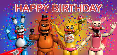 Happy Birthday!!! (late 100+ watchers special) by SupSorgi Fnaf Happy Birthday, Fnaf Poster, Fnaf Pfp, Fnaf Costume, The Poseidon Adventure, Freddy 2, Dream Birthday, Birthday Cartoon, Happy Birthday Song