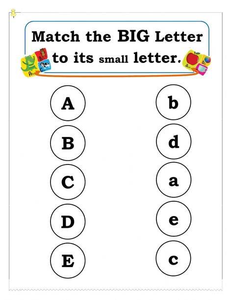 Grade 1 Activities, Letter Matching Worksheet, Letter Worksheets Kindergarten, 1st Grade Reading Worksheets, Worksheet Math, Letters Worksheets, Letter Recognition Worksheets, Abc Crafts, Small Alphabets