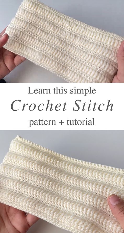 Simple Crochet Stitch You Should Learn - CrochetBeja Single Crochet Double Crochet Pattern, Crochet Knit Like Stitch, Fun Easy Crochet Stitches, Crochet Stitches For Beginners Tutorials, Afghan Hook Crochet Patterns Free, Crochet Post Stitch, Crochet Patterns For Blankets Free, Simple Crochet Afghan, Stockinette Stitch Crochet