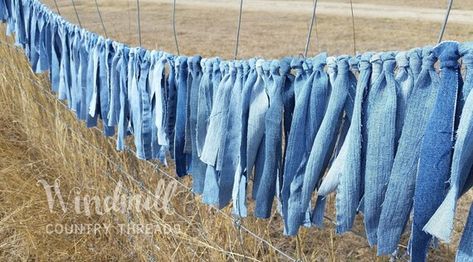 Western Garland, Denim Garland, Western Party Decorations, Rope Garland, Baby Shower Garland, Denim Wedding, Rag Garland, Repurposed Denim, Flag Garland