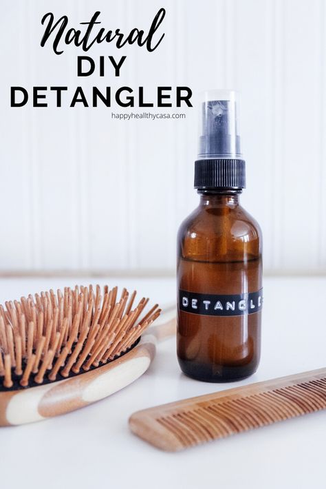 Natural DIY Hair Detangler (With Essential Oils) - Diy Hair Detangler Spray Kids, Hair Detangler Essential Oils, Hair Detangler Diy, Detangler Spray Diy, Diy Detangler Spray, Hair Oil Diy, Daily Essential Oil Routine, Diy Detangler, Diy Hair Detangler Spray