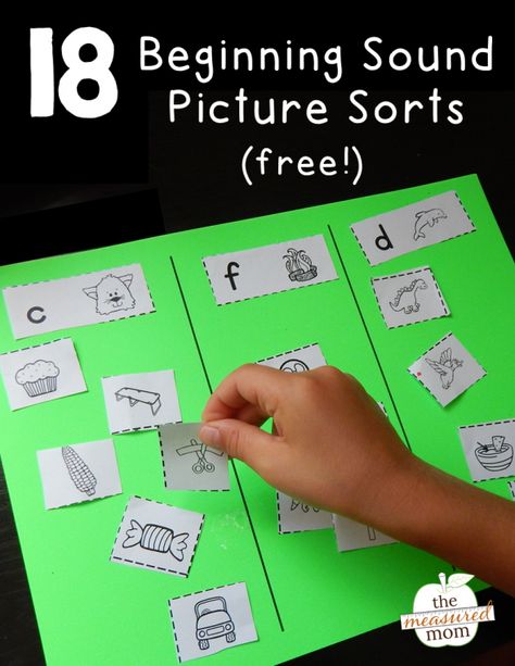 Free beginning sounds picture sorts. Great phonics activity for preschool or kindergarten! Sounds Activities, Preschool Phonics, Letter Sound Activities, Words Their Way, Sound Picture, Initial Sounds, Letter Sound, Beginning Sound, Kindergarten Fun