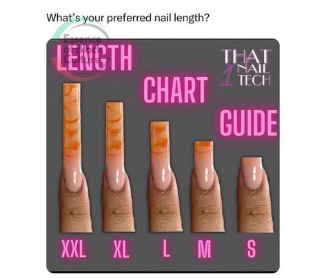 Length For Nails, Mail Length Chart And Shape, Length Chart Nails, Mail Length Chart, Nail Length Chart Magnets, Nail Length Chart And Shape, Nail Sizes Chart Length, Acrylic Nails Sizes Chart, Nail Chart Length