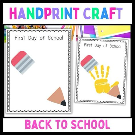 Checkout | TPT Back To School Pencil Craft, First Day Of School Activities Toddlers, My First Day Of School Craft, First Week Of School Crafts Preschool, Welcome To School Activities, First Day Of School Art Projects, Back To School Toddler Crafts, First Day Of Kindergarten Craft, Preschool First Day Of School Activities