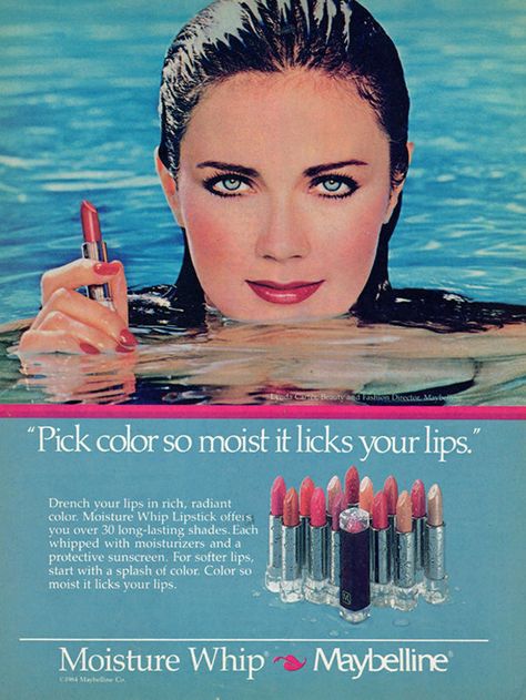 Lynda Carter, aka Wonder Women, in a 1984 ad. Photo: Maybelline 1980s Ads, 1980s Makeup, Wonder Woman Superhero, Maybelline Cosmetics, Vintage Makeup Ads, 80s Makeup, Makeup Ads, Retro Makeup, Retro Hair