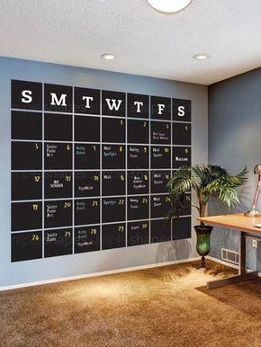 Blackboard Calendar, Wall Calendar Ideas, Calendar Chalkboard, Chalkboard Wall Calendars, Papan Tulis Kapur, Chalkboard Wall Bedroom, Large Calendar, Chalkboard Vinyl, Chalkboard Calendar