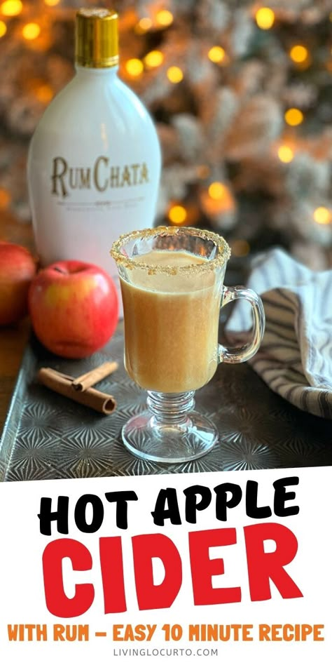 Rumchata Apple Cider, Apple Cider Holiday Cocktail, Alcoholic Hot Apple Cider, Crockpot Apple Cider With Alcohol, Crock Pot Cider Spiked, Apple Cider Cocktail Warm, Apple Cider And Rum Drinks, Hot Apple Cider Alcohol Drinks Crockpot, Hot Rumchata Drinks