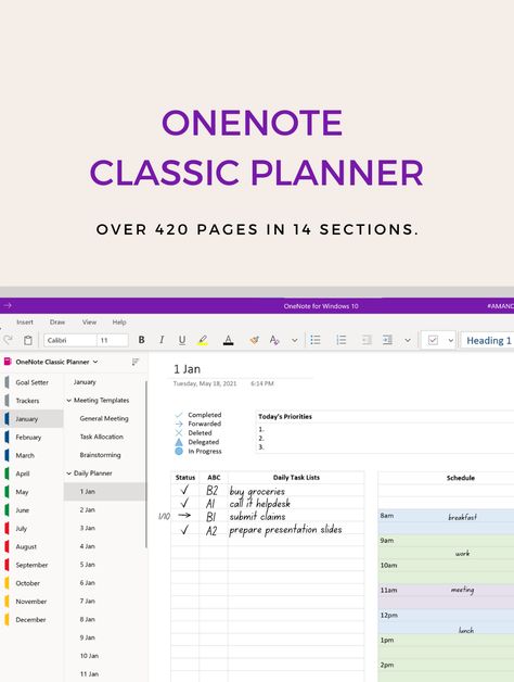 OneNote Template | digital planner, task list, windows surface pro, daily to do list, franklin officeplanner #polyglotplanner🗓. Onenote Notes, Note Tutorial, Windows Surface Pro, Canva Journal, Onenote Planner, Exam Planner, Onenote Template, Franklin Planner, How To Bullet Journal