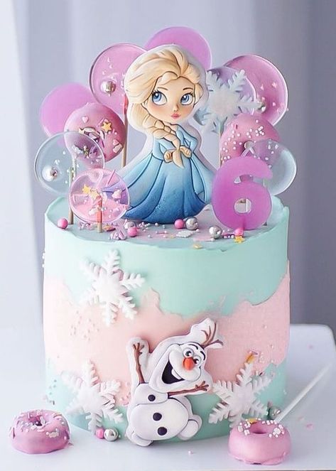 Frozen Cakes For Girls Birthday, Tort Frozen, Frozen Cake Pops, Elsa Birthday Cake, Frozen Birthday Party Cake, Frozen Themed Birthday Cake, Pastel Frozen, Girly Birthday Cakes, Rodjendanske Torte