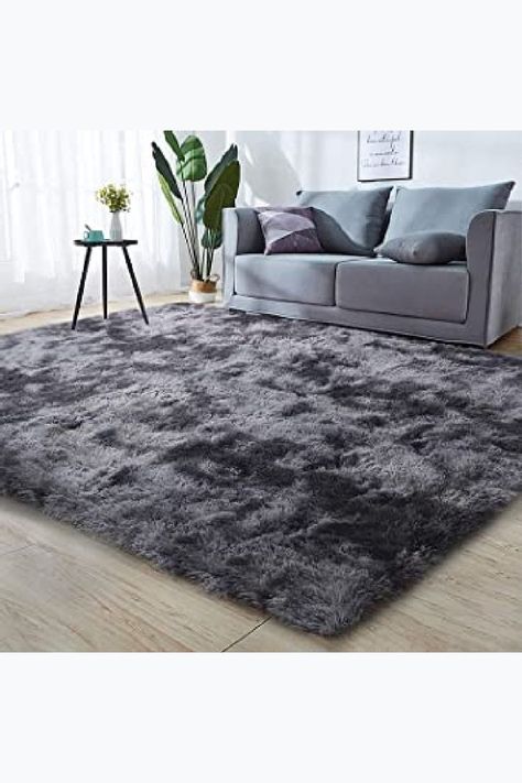 ♛【Super Soft Feeling】- Sponge inter-layer, non-slip plastic spots bottom,Velvet surface, velvet can absorb dust.Superfine fiber,extremely soft fabric, no shedding no smell, the area rug to give vibrant color and soft texture to your room. ♛【Perfect Choice For Home Decor】- Each rugs with the simple design in mix color to create a peaceful atmosphere. The area rugs is suitable not only for your master bedroom, living room or dining room, but also the nursery room, children's Room, baby's room Fluffy Living Room, Kids Room Rugs, Rugs Fluffy, Home Decor Black, Plush Carpet, Bedroom Area Rug, Soft Feeling, Fluffy Rug, Living Room Rugs