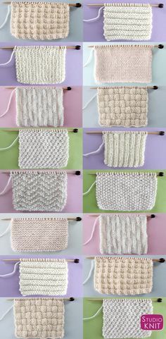 Projek Mengait, Studio Knit, Knitting Instructions, Knitting Tips, Purl Stitch, Knit Stitches, How To Purl Knit, Blanket Knitting Patterns, Knit Stitch Patterns