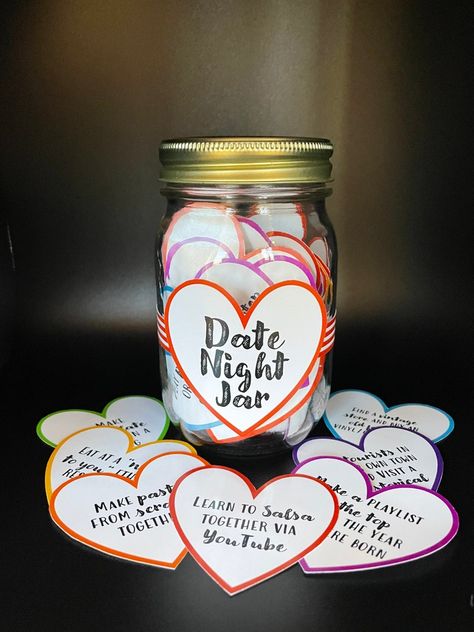 108 Date Night Jar Cards Tokens Date Ideas Love Tokens Gift - Etsy Canada Date Night Out Ideas, Date Night In Ideas, Free Date Night, Night Out Ideas, Night In Ideas, Dessert Night, Night Jar, Date Night Jar, Date Night Gifts