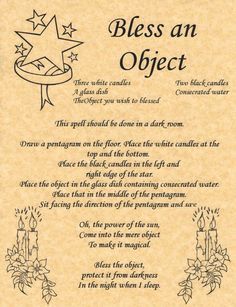 Bless an Object Witchcraft Spells For Beginners, Spells For Beginners, Real Witches, Wiccan Magic, Magic Spell Book, Grimoire Book, Under Your Spell, Magick Spells, Wiccan Spell Book