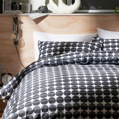 Black White Bedding, White Bedding Set, Patterned Duvet Cover, Bedroom Colours, Double Bedding Sets, White Bed Set, Modern Monochrome, Double Duvet Covers, King Size Duvet