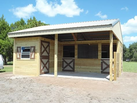 Tack room and shed without stalls for Leal and Casper                                                                                                                                                      More Small Horse Barn Plans, Small Barn Ideas, Small Horse Barn, Small Horse Barns, Horse Shed, Horse Farm Ideas, Small Barns, Horse Barn Ideas Stables, Barn Stalls