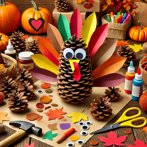 Pine Cone Turkey, Pine Cone Craft, Pinecone Turkey, English Day, Crafts With Kids, Turkey Crafts, Turkey Craft, Cones Crafts, Outdoor Crafts