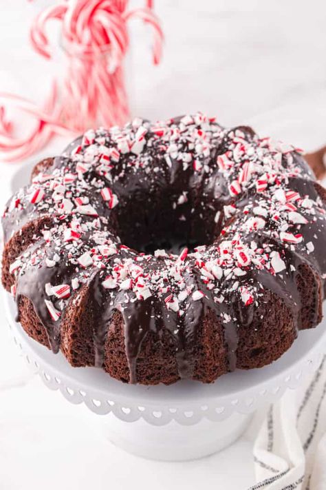 Chocolate Peppermint Bundt Cake - The Suburban Soapbox Peppermint Mocha Bundt Cake, Peppermint Chocolate Bundt Cake, Peppermint Hot Chocolate Cake, Christmas Chocolate Bundt Cake, Chocolate Peppermint Bundt Cake, Peppermint Bundt Cake, Peppermint Chocolate Cake, Chocolate Peppermint Cake, Bundt Recipes