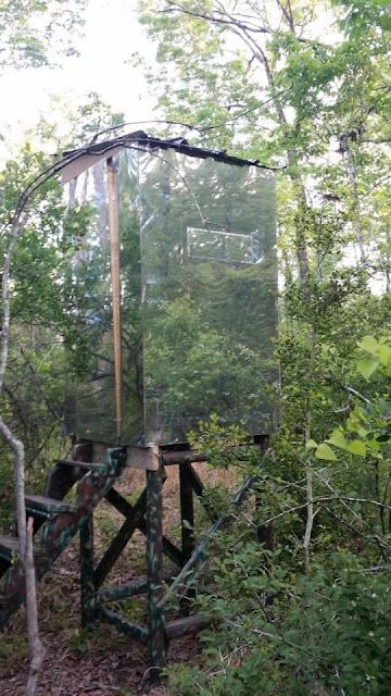 Hunting Blind Ideas, Deer Blind Windows Ideas, Diy Deer Blind, Homemade Tree Stand, Deer Stand Windows, Tower Deer Stands, Diy Projects Using Pallets, Homemade Deer Blinds, Deer Stand Ideas