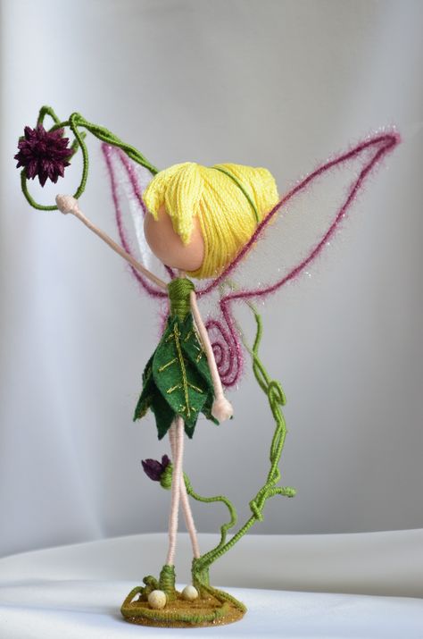 Wire Dolls Diy, Wire Dolls Diy How To Make, Fairy Dolls Handmade, Fairy Diy Crafts, Tinkerbell Doll, Wire Dolls, Dolls Handmade Diy, Pixie Doll, Handmade Fairy