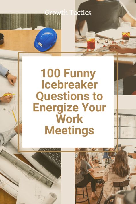 Looking to add some fun to your work meetings? Look no further! Discover 100 hilarious icebreaker questions on our website that will have your team laughing and energized. Don't miss out on these great conversation starters! Ice Breakers For New Employees, Work Questions Of The Day, Conversation Starters For Work, Icebreaker For Work Meeting, Icebreakers For Work Meetings, Icebreaker Ideas For Meetings, Ice Breaker Work Meeting, Team Meeting Questions, Virtual Ice Breakers Team Building