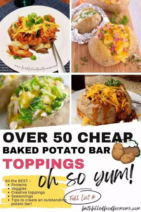 Chili For Baked Potato Bar, Loaded Baked Potato Bar Toppings, Loaded Potato Bar Ideas, Potatoe Bar Ideas, Baked Potato Bar Ideas Toppings, Baked Potato Bar For A Crowd, Baked Potato Charcuterie Board, Potato Bar Ideas Toppings, Potatoes Bar