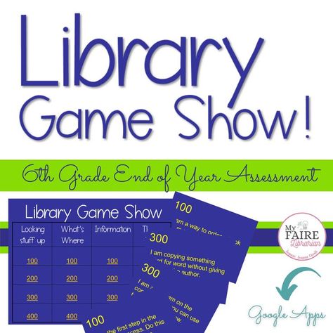 Book Genre Games, Library Guessing Games, End Of Year Library Activities, Library Games Elementary, 5th Grade Games, 3rd Grade Games, 4th Grade Games, School Library Activities, Library Orientation