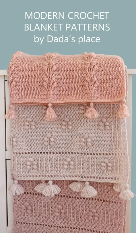 Baby Blankets Free Crochet Patterns, Modern Blanket Crochet, Bean Stitch Crochet Blanket, Easiest Crochet Blanket, Fast Baby Blanket Crochet, Modern Crochet Blanket Pattern Free, Free Crochet Patterns For Baby Blankets, Diy Crochet Baby Blanket, Modern Crochet Baby Blanket