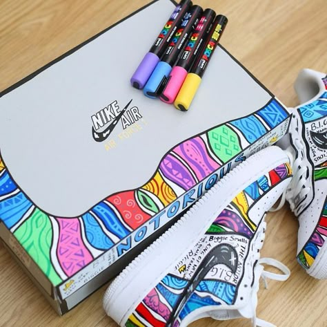 Custom Nike Shoes, Shoes Diy, Shoe Boxes, Custom Nike, Painted Shoes, Custom Sneakers, Custom Shoes, Post On Instagram, Shoe Box