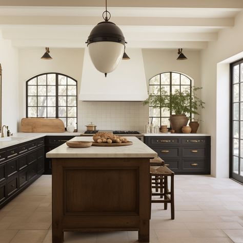 28 Classic And Stylish Spanish Mediterranean Kitchen Ideas - Drop By My Home Mediterranean Kitchen Black Countertops, Contemporary Spanish Kitchen, Spanish Style Homes Kitchen, Rustic Spanish Kitchen, Modern Hacienda Kitchen, Modern Spanish Style Kitchen, Modern Spanish Style Homes Interior, Spanish Modern Kitchen, Spanish Modern Interior