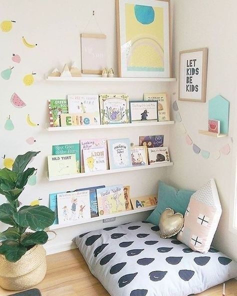 And Oh So Many Cosy Book Corners: 22 Reading Nooks For Kids That Will Make You Drool (TBH, I Am) Playroom Design, Toy Room, Montessori Baby, Toddler Bedrooms, Kids Room Ideas, Toy Rooms, Big Girl Rooms, Playroom Ideas, Reading Corner