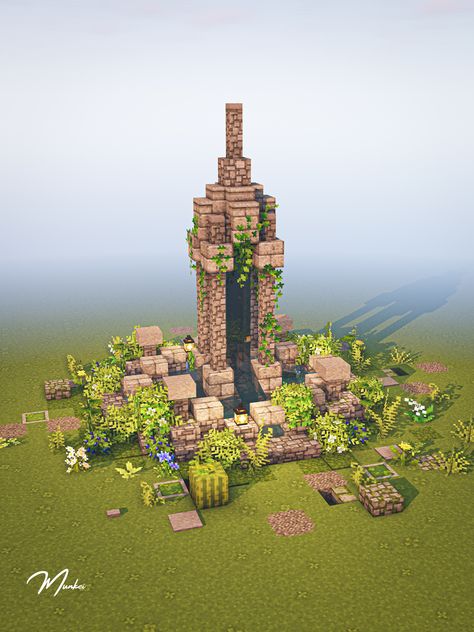 Minecraft Fountain Ideas Medieval, Minecraft Water Designs, Cottagecore Fountain Minecraft, Minecraft Statue Fountain, Aesthetic Minecraft Fountain, Minecraft Fountain Aesthetic, Mini Fountain Minecraft, Fountain Design Minecraft, Minecraft Water Garden