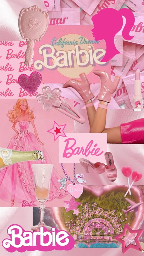 New Barbie Movie Wallpaper, Barbie Wallpaper Iphone Aesthetic, Barbiecore Lockscreen, Hi Barbie Wallpaper, Pink Barbie Aesthetic Wallpaper Iphone, Pink Barbie Wallpaper Aesthetic, Barbie Aesthetic Collage, Barbiecore Aesthetic Wallpaper, Barbie Pink Wallpaper Iphone