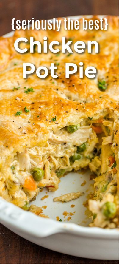 This homemade Chicken Pot Pie is classic comfort food and will warm you up. It’s a show-stopping dinner with a flaky pie crust, filled with saucy chicken and vegetables. If you are looking for chicken dinner recipes the whole family will love, this Chicken Pot Pie Recipe is a must-try! Way better than store-bought or frozen pot pie. From the buttery homemade crust to the saucy, satisfying center, it’s no wonder the Pot Pie is so famous! #chickenpotpie #chickendinner #homemadepotpie # Saucy Chicken, Best Chicken Pot Pie, Pot Pie Recipes, Homemade Crust, Pillsbury Dough, Homemade Chicken Pot Pie, Chicken Pot Pie Recipe, Easy Chicken Pot Pie, Pot Pie Recipe